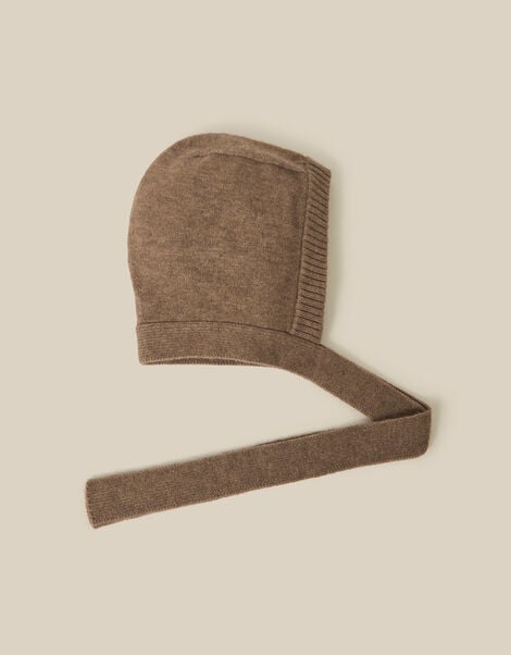 Tala Tie Knitted Bonnet, Mink (MINK), large