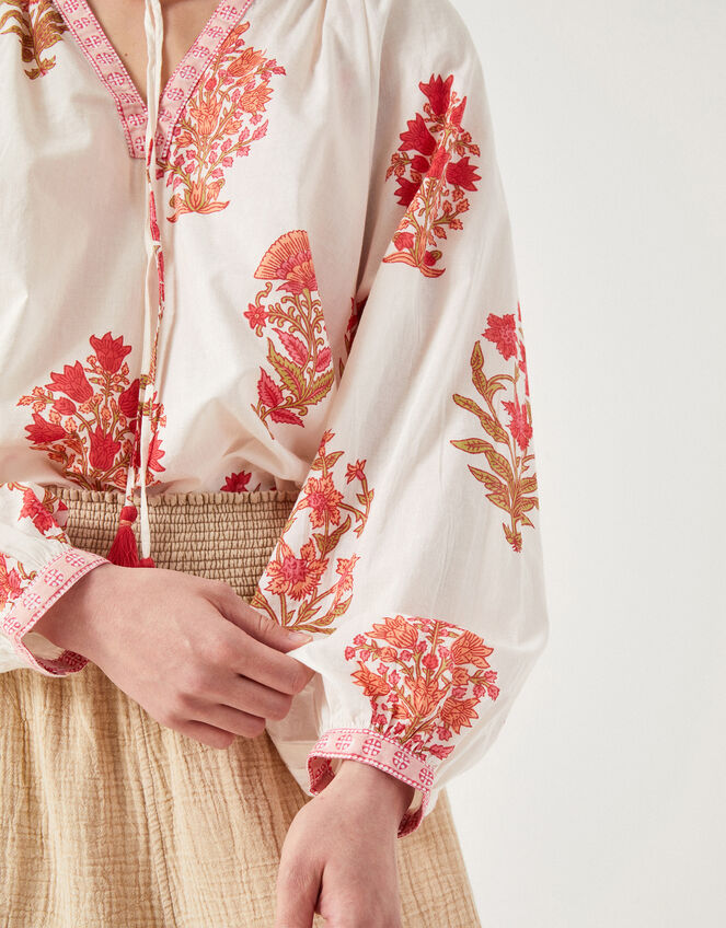 East Marcia Floral Cotton Blouse, Multi (MULTI), large