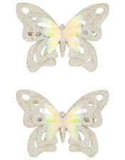 Leah Glitter Butterfly Hair Clips, , large