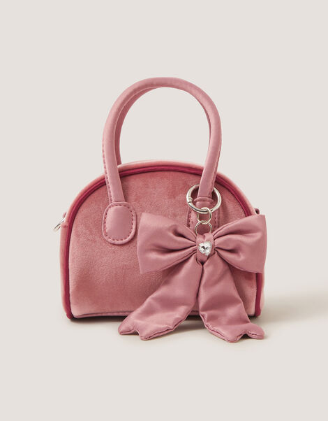 Lucy Bow Charm Velvet Bag, , large