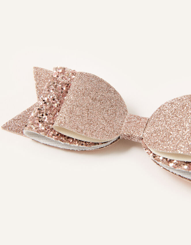 Glitter Loop Bow Hair Clip, , large