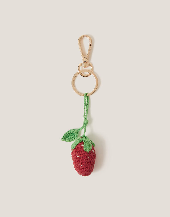 Strawberry Crochet Bag Charm, , large