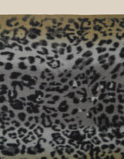 Archi Animal Print Tassel Scarf, Grey (GREY), large