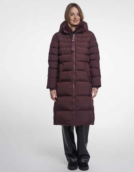 Rino & Pelle Hudson Long Padded Coat , Red (BURGUNDY), large