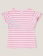 Sequin Bunny Stripe T-Shirt, Ivory (IVORY), large