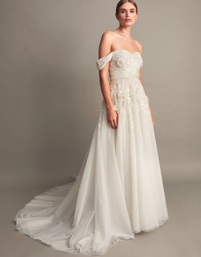 Luciane Off-Shoulder Bridal Dress, Ivory (IVORY), large