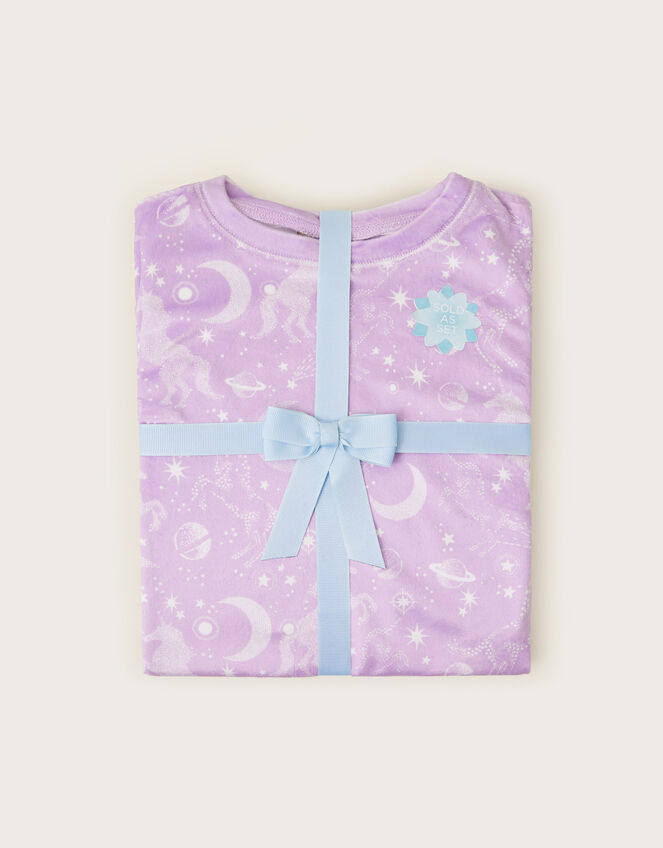 Unicorn Velour Pyjama Set, Purple (LILAC), large