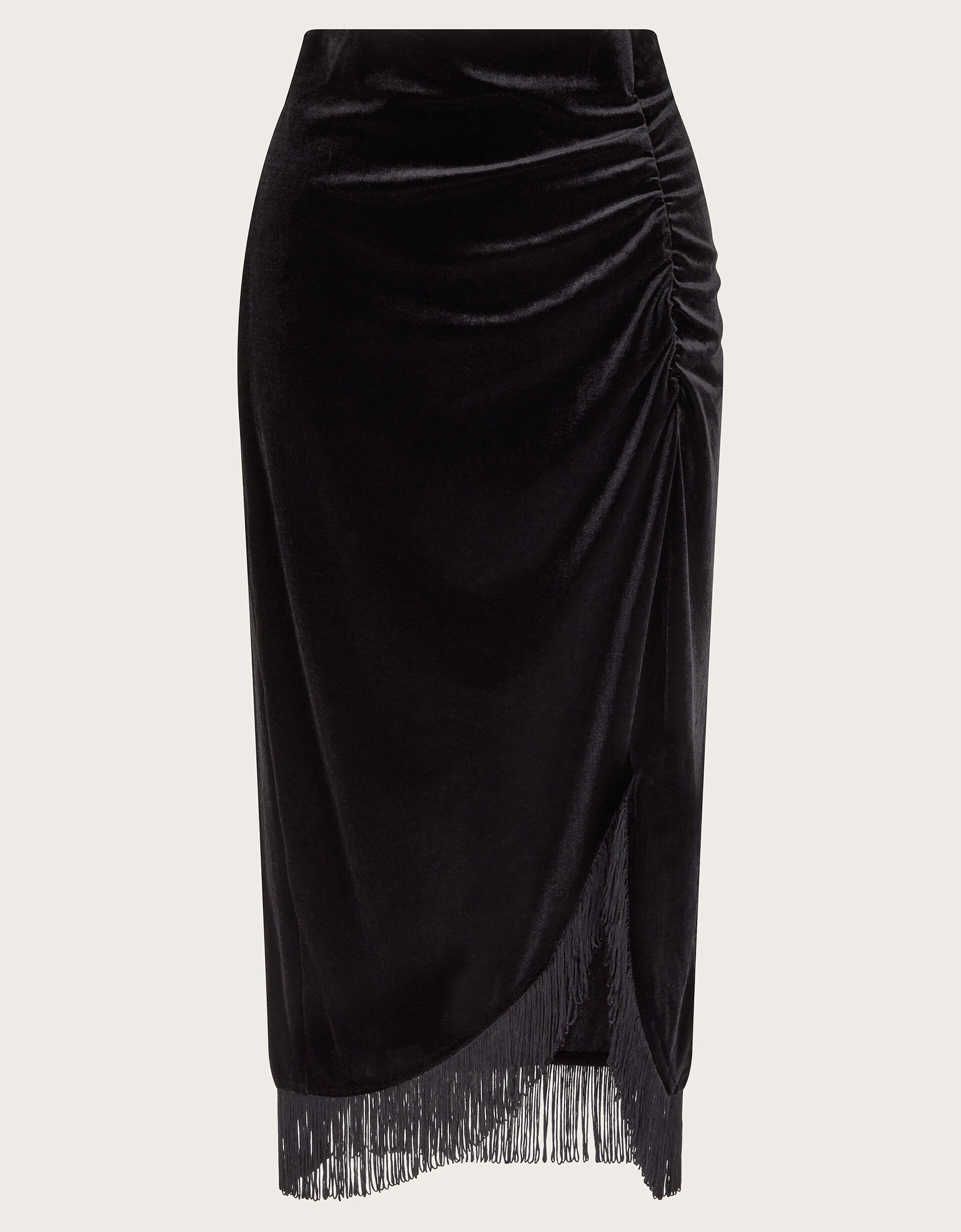 Black velvet skirt midi cheap