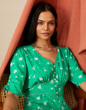 All-Over Ditsy Jersey Dress, Green (GREEN), large