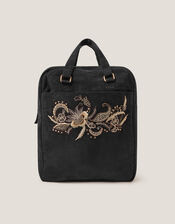 Lily Embroidered Corduroy Backpack, , large