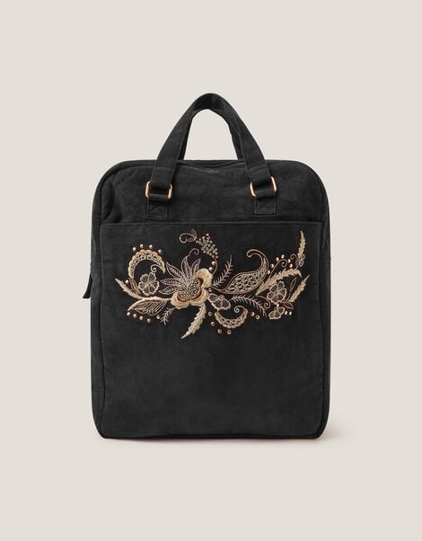 Lily Embroidered Corduroy Backpack, , large