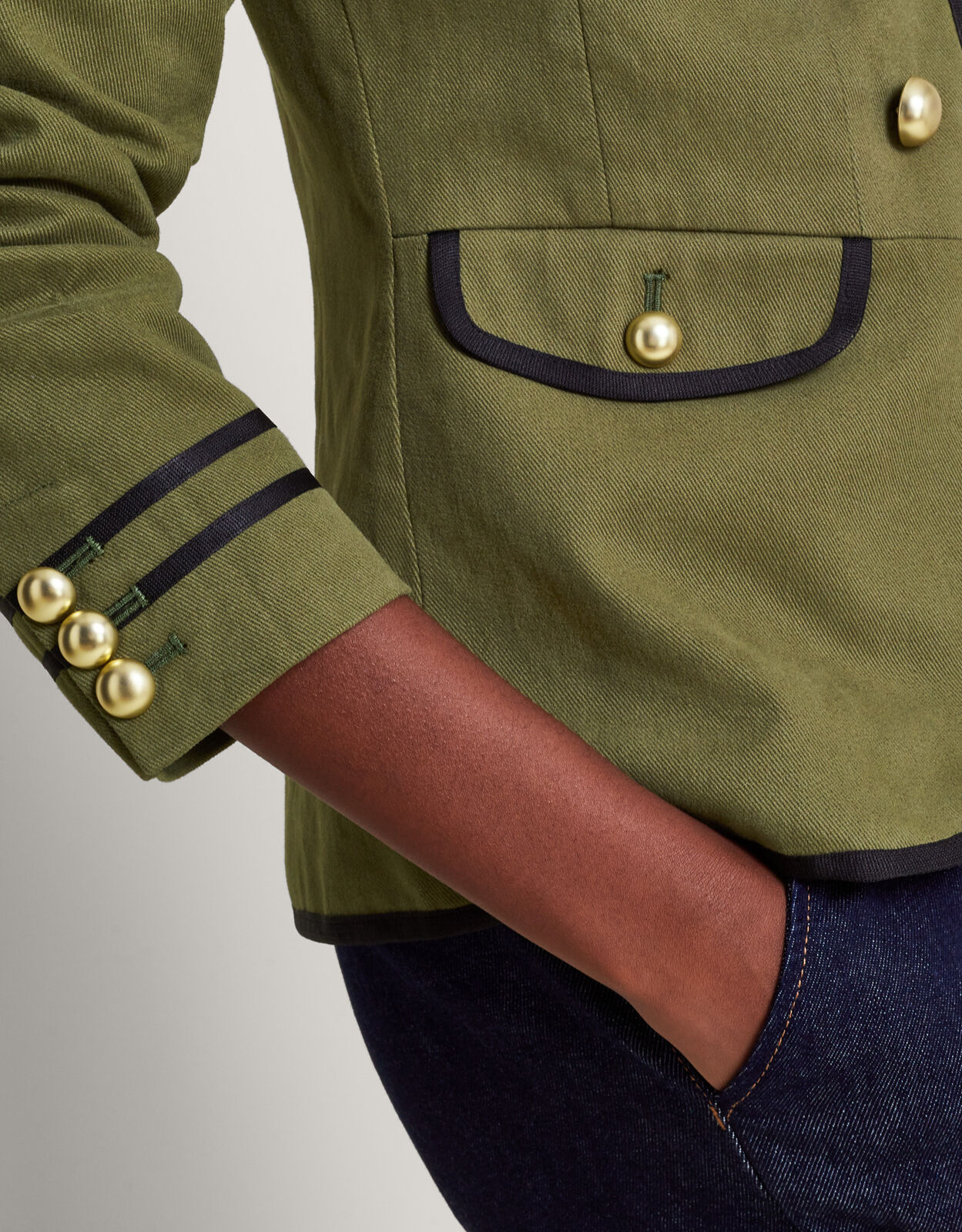 Green military style sales jacket womens