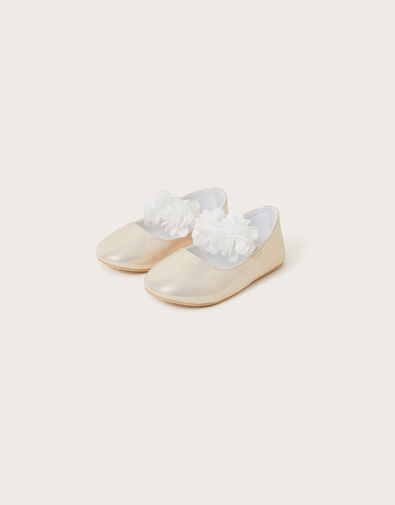 Baby Ella Corsage Walker Shoes Gold, Gold (GOLD), large