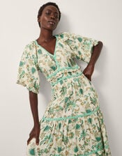Saoirse Floral Tiered Midi Dress, Ivory (IVORY), large