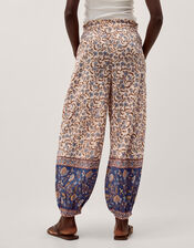 Ari Floral Harem Trousers, Blue (BLUE), large