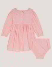 Baby Floral Smocked Dress & Briefs Set, Pink (PINK), large
