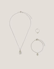 Pearl Heart Jewellery Set, , large