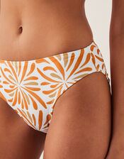 Cece Block Print Bikini Bottom, Orange (ORANGE), large