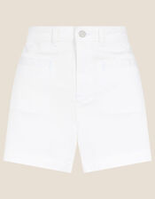 Denim Shorts, White (WHITE), large