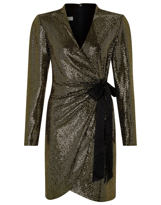 Trinity Sequin Tux Dress, Gold (GOLD), large