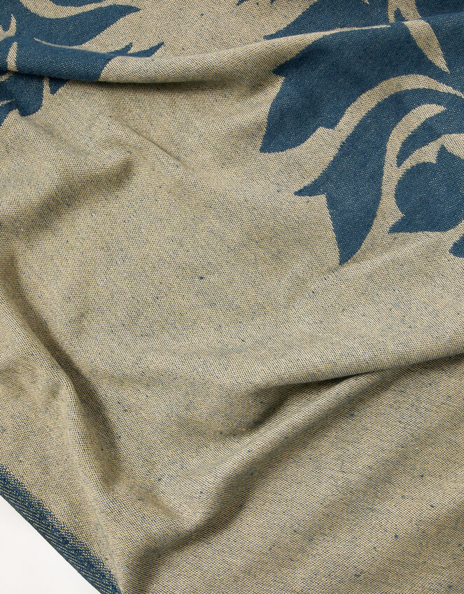 Large Floral Jacquard Scarf, , large