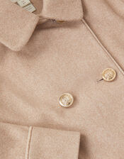 Double Breasted Collar Coat, Camel (OATMEAL), large