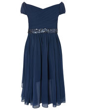 Abigail Bardot Prom Dress, Blue (NAVY), large