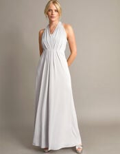 Thea Twist Me Tie Me Maxi Dress, Silver (SILVER), large