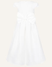 Katharine Duchess Twill High-Low Dress, Ivory (IVORY), large