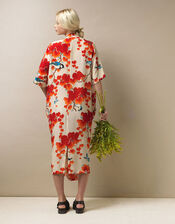 One Hundred Stars Acer Print Dress, Orange (ORANGE), large