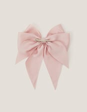 Long Tiered Satin Bow Hair Clip, , large
