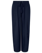Indiana Wide Leg Culotte Trousers in LENZING™ ECOVERO™, Blue (NAVY), large