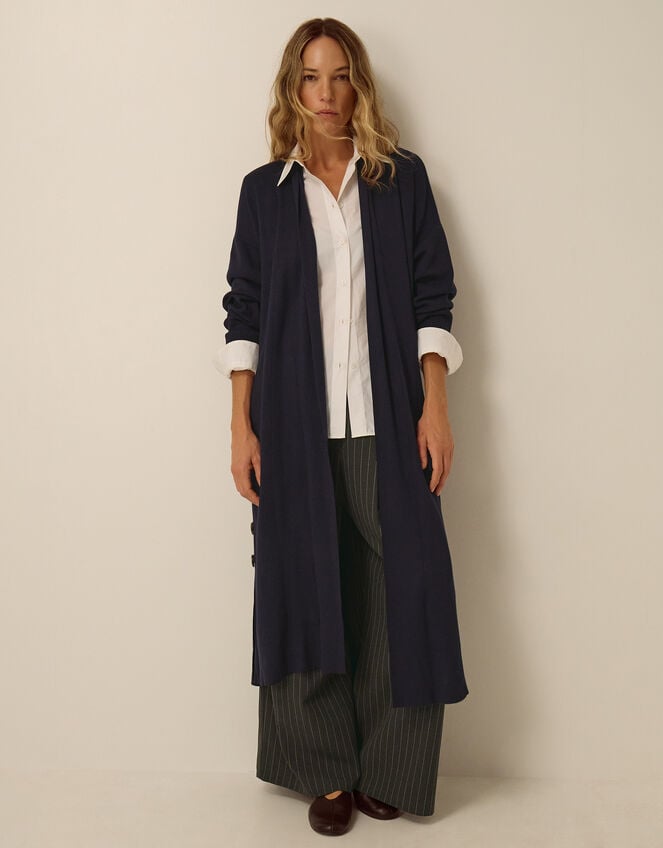 Sadie Knit Longline Cardigan, Blue (NAVY), large