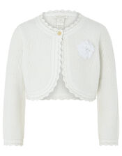 Baby Shimmer Knit Cardigan, Ivory (IVORY), large