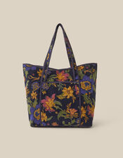 Princella Floral Corduroy Tote Bag, , large