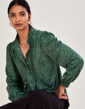 Animal Jersey Shirt with Recycled Polyester, Green (GREEN), large
