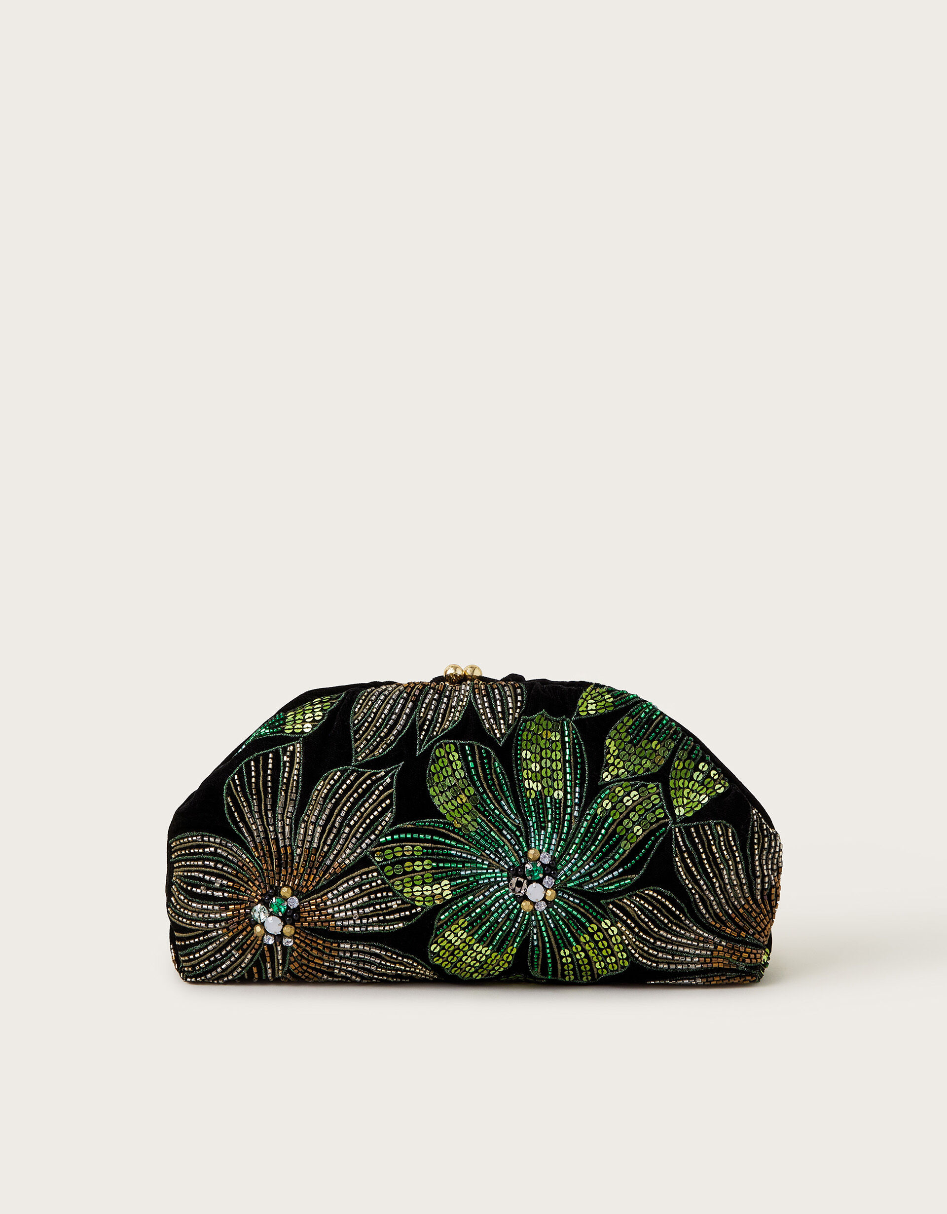 Fern Floral Embellished Clutch Bag
