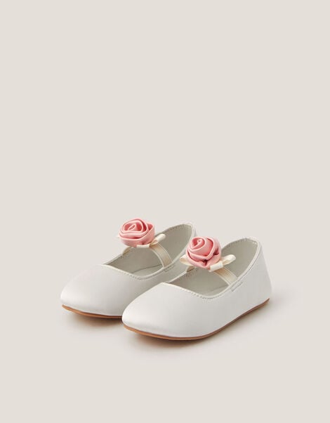 Baby Rosette Walker Shoes, Ivory (IVORY), large
