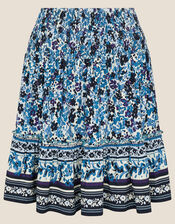 Petronella Ditsy Floral Jersey Skirt, Blue (NAVY), large