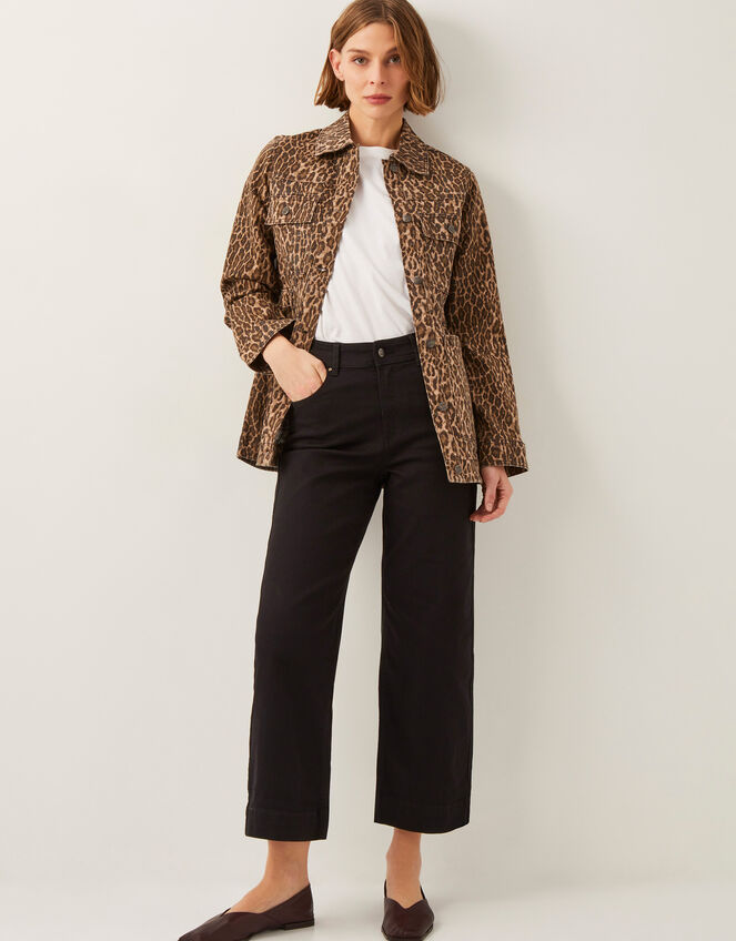 Hallie Regular Crop Wide Leg Jeans, Black (BLACK), large