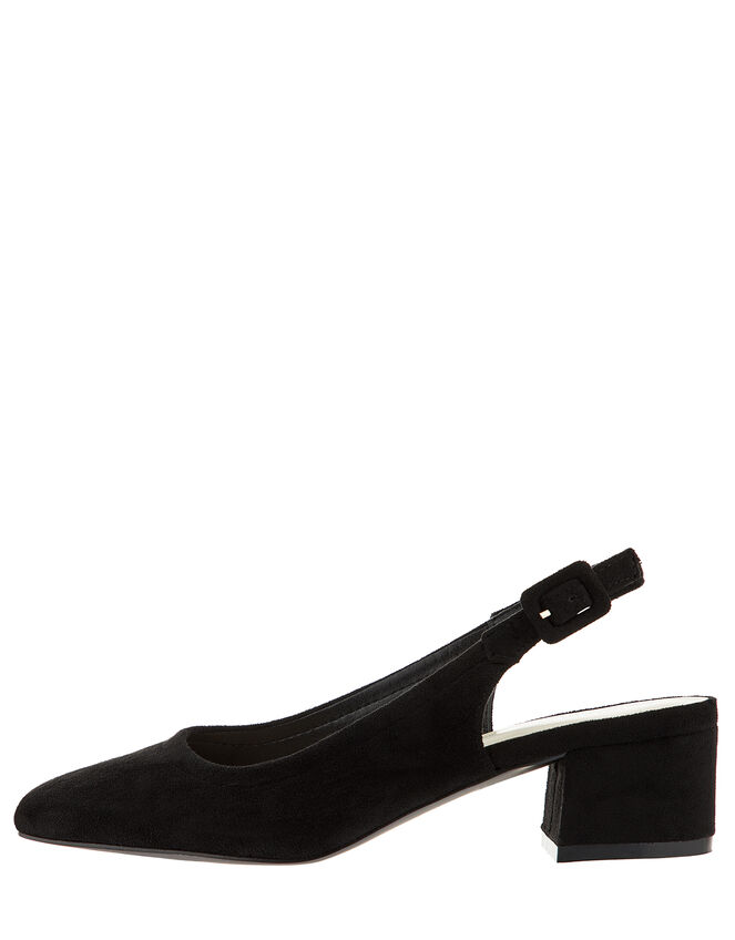 Scarlett Suede Sling-Back Shoes, Black (BLACK), large
