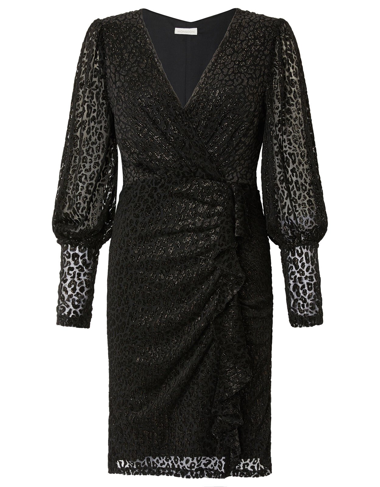 Abigail Shimmer Animal Devore Dress Black Day Dresses Monsoon Global