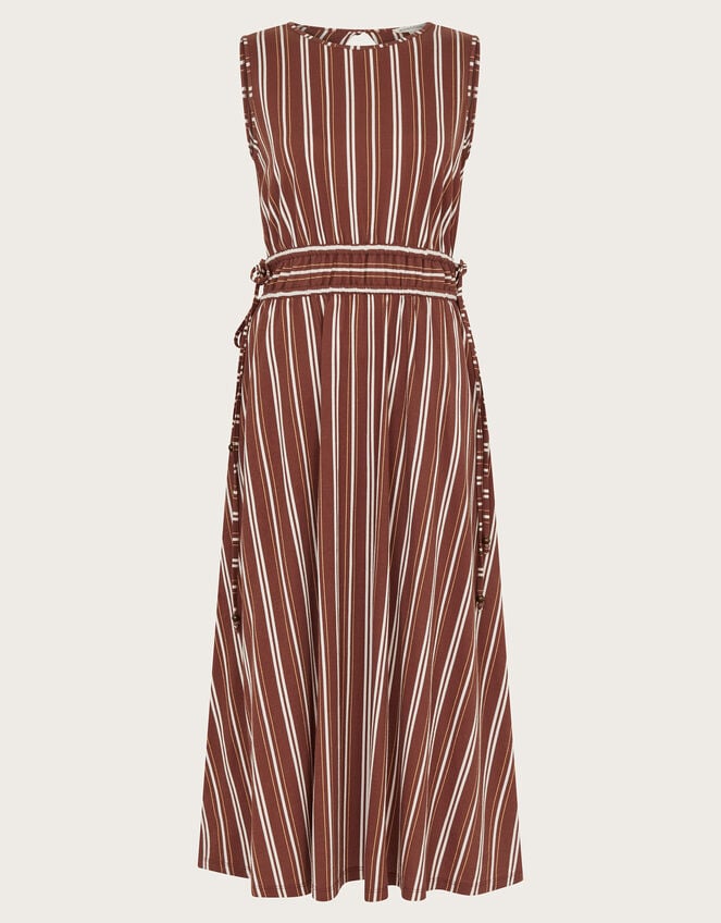 Stripe Jersey Dress, Brown (BROWN), large