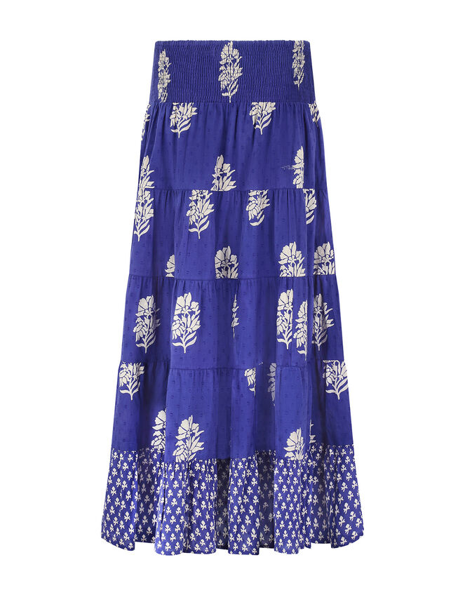 East Bohemian Print Dobby Skirt, Blue (BLUE), large