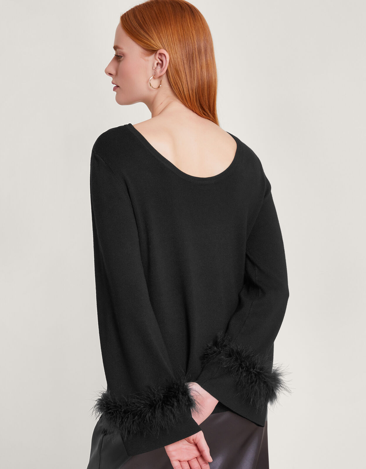 Fern Feather Jumper Black Knitwear Monsoon Global