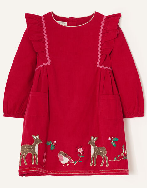 Baby Robin Cord Dress Red, Red (RED), large