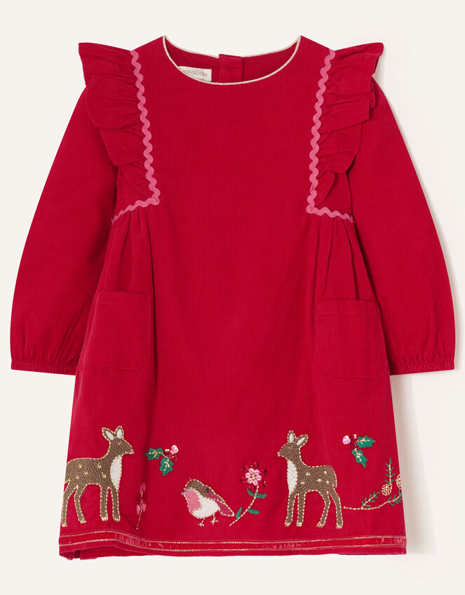 Baby Robin Cord Dress, Red (RED), large