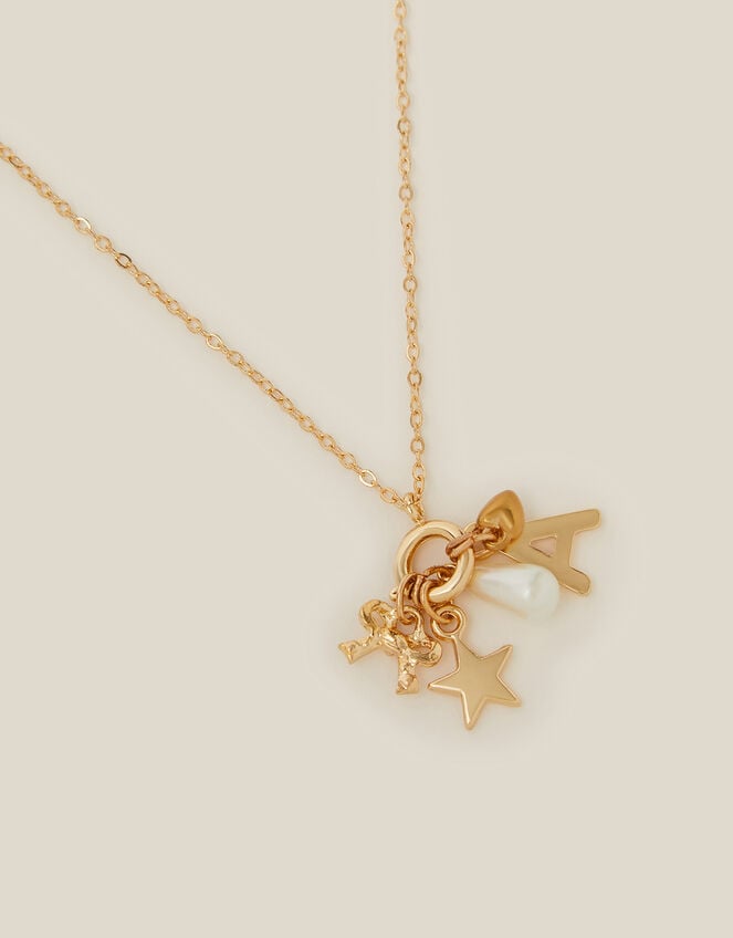 Initial Charm Necklace Set, Gold (GOLD), large