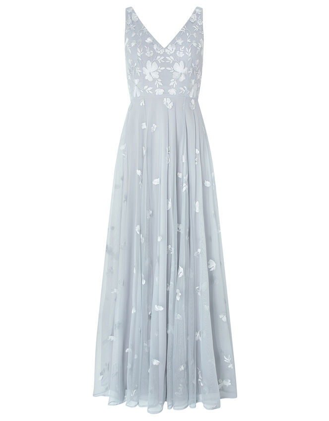 Clemence Embroidered Maxi Dress, Blue (BLUE), large