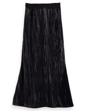 Scotch and Soda Velvet Midi Skirt, Black (BLACK), large
